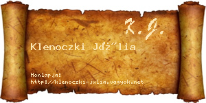 Klenoczki Júlia névjegykártya