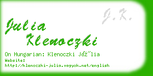 julia klenoczki business card